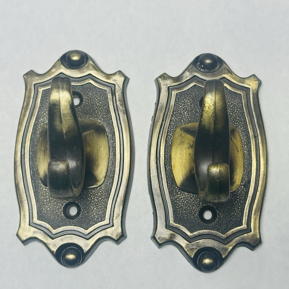 2 Vintage Brass Coat Hooks Spanish Revival Retro Victorian NA-9117-1